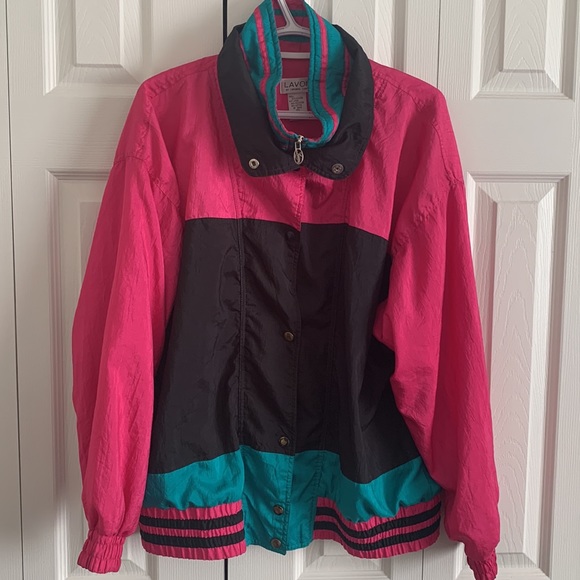 Vintage 80s style windbreaker / collared jacket size XL - Picture 3 of 8